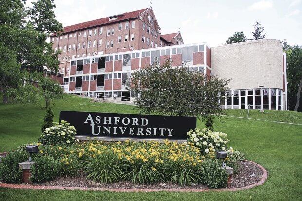 What types of degrees are offered online by Ashford University?