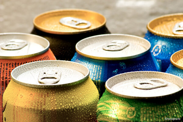 Cans of soft drink